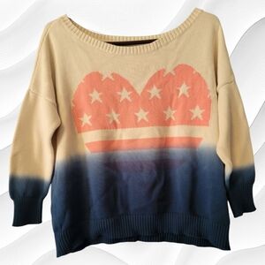 American Eagle Women's Size M Sweater Heart Stars & Stripes